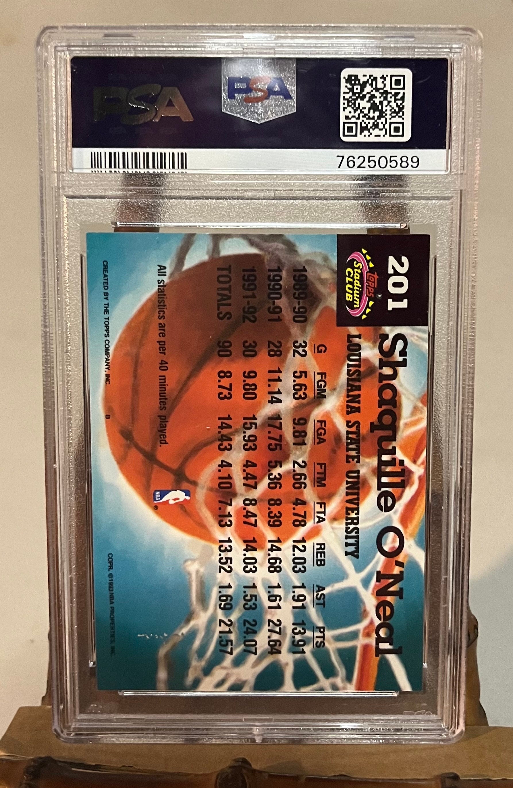 1992-93 Topps Stadium Club Members Choice #201 Shaquille O'neal RC