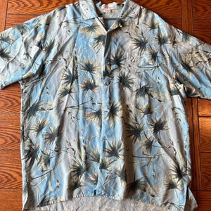 Camisa con botones y estampado hawaiano vintage de Norm Thompson, talla XXL, fabricada en EE. UU., 100 % seda