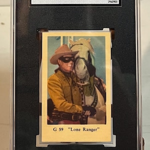 Tarjeta de goma holandesa G de 1964, The Lone Ranger n.° G 59 SGC 6 Ex/Nm