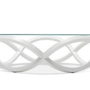 coffee table, white glass top