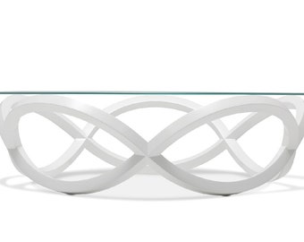 coffee table, white glass top