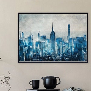 Rockefeller Center, New York City Landscape, USA, Watercolor Digital Print, Instant Download Printable Wall, Art Wall Decor Poster