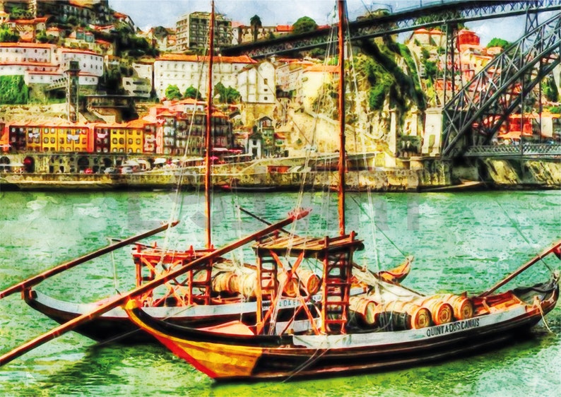 Capture the charm of Porto's Ribeira district with this printable watercolor art. Showcasing the iconic colorful facades along the Douro River and the historic atmosphere of this UNESCO World Heritage Site, this digital wall art adds a touch of Portuguese elegance to your home or office. As an instant download, it’s easy to print and display, celebrating the beauty and culture of Porto in a unique and artistic way