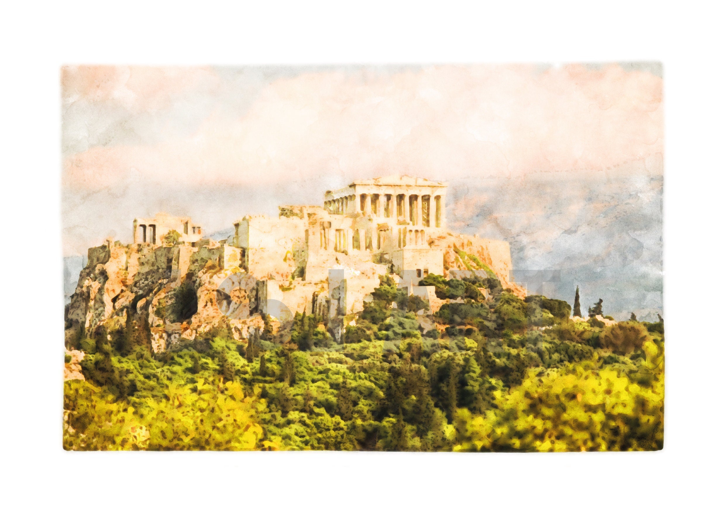 View Of The Akropolis Painting by Celestial Images - Pixels
