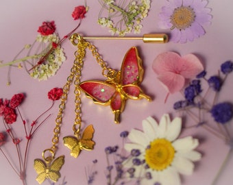 Butterfly Handmade Hijab Pins | Pink Butterfly Accessories | Hijab Accessories