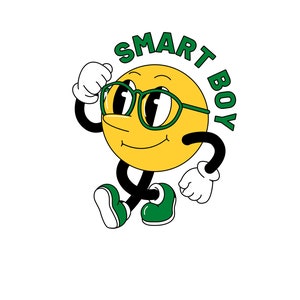 Smart Boy Sticker with transparent background