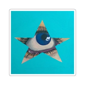 Star Eye Art Stickers Aesthetic Stickers, Boho Laptop Stickers pack, DIY Art for Water Bottle, Phone, Computer, Scrapbooking