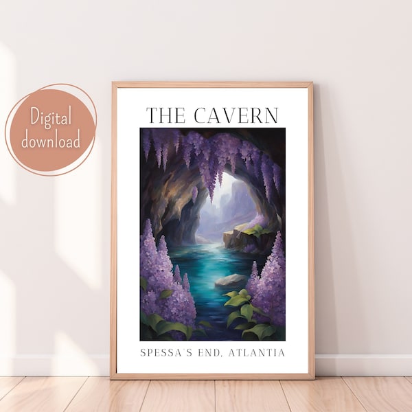 The Cavern From Blood And Ash FBBA de Jennifer L Armentrout inspiró una sutil impresión de pared + marcador gratuito / Poppy Cas Casteel Hawke Kieran Sera