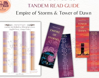 TOG Tandem Read Guide Bookmarks & Checklist Empire of Storms Tower of Dawn | Sarah J Mass Throne of Glass EOS TOA Bookish Aelin Rowan