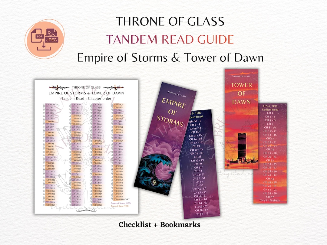 TOG Tandem Read Guide Bookmarks & Checklist Empire of Storms Tower of