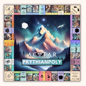 Prythianpoly, an ACOTAR Board Game inspired in A Court of Thorns And Roses Feyre Rhys Velaris Nesta Cassian Azriel ACOMAF ACOSF