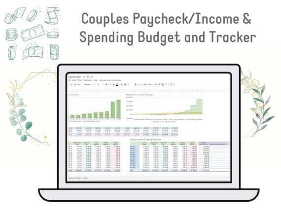 Couples, Relationship, Friends, Roommates Paycheck, Income & Expenses Budget, Financial, and Actual Tracker in EXCEL and GOOGLESHEET