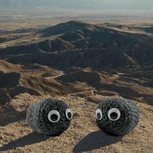 Crochet Googly Eye Rock - Finished Product
