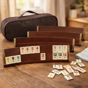 Personalized Wooden Rummikub Set, Oval Rummy Cube Board Game – Custom Family Gift