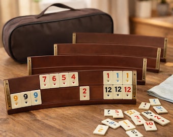 Personalized Wooden Rummikub Set, Oval Rummy Cube Board Game – Custom Family Gift