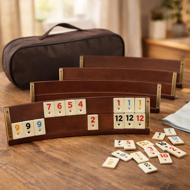 Personalized Wooden Rummikub Set, Oval Rummy Cube Board Game – Custom ...