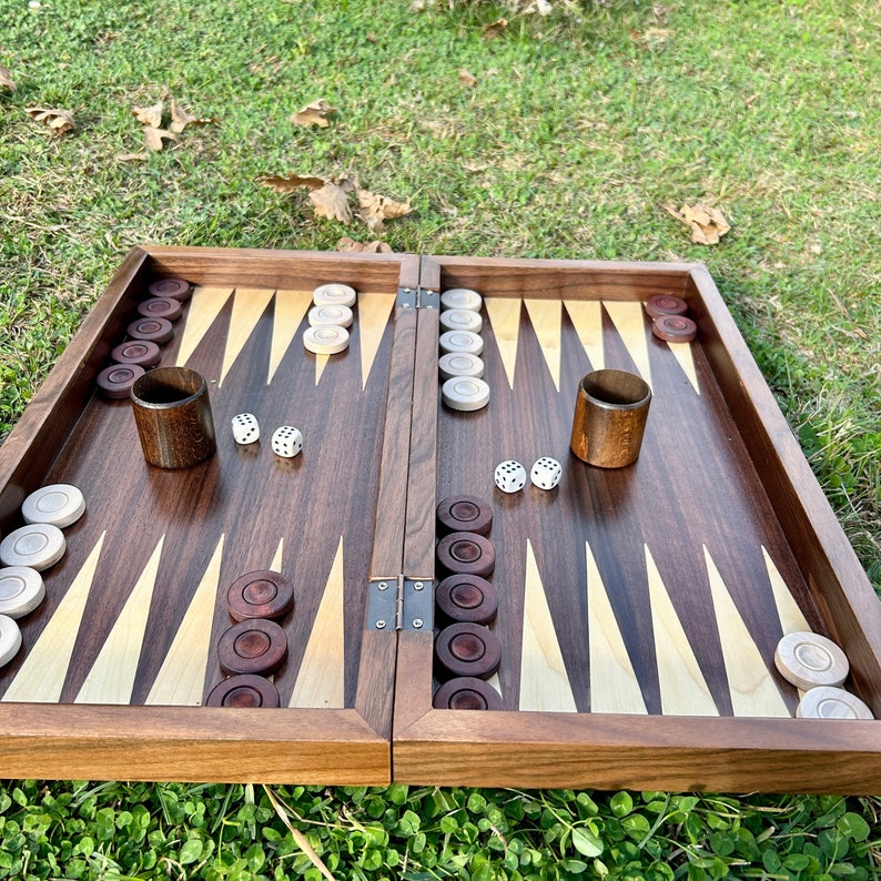 Personalized Wooden Backgammon Set Boyfriend Gift, Handmade Backgammon ...