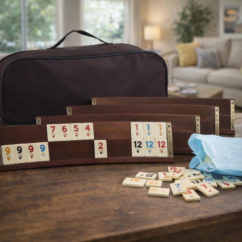Personalized Wooden Rummikub Set, Oval Rummy Cube Board Game – Custom ...