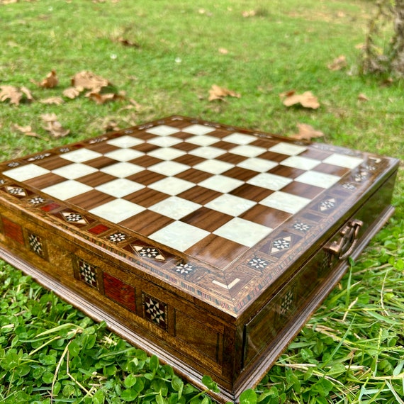 Large Chess Set - Personalized Luxury Custom Gift For Husband Wooden Board  Metal Figures Birthday Him - Yahoo Shopping