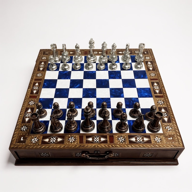 Large Wooden Handmade Chess Set, Personalized Birthday Gift, Chess ...