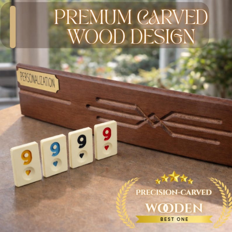 Personalized Wooden Rummikub Set, Oval Rummy Cube Board Game – Custom ...