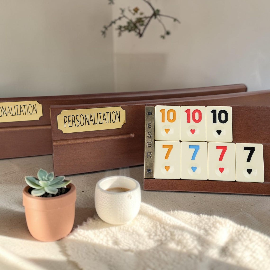 Personalized Wooden Rummikub Set, Oval Rummy Cube Board Game – Custom ...