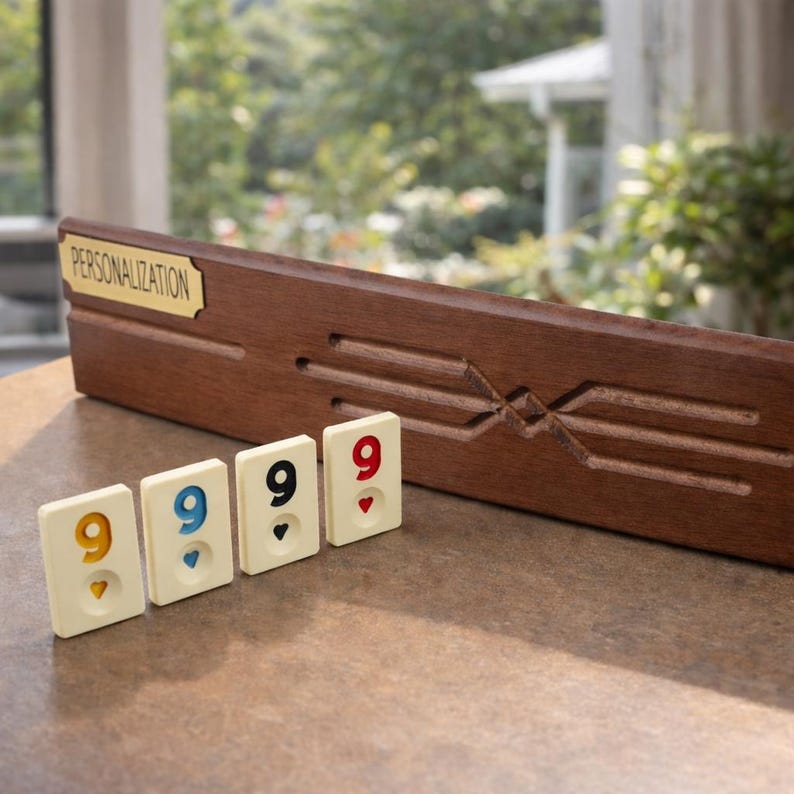 Personalized Wooden Rummikub Set, Oval Rummy Cube Board Game – Custom ...