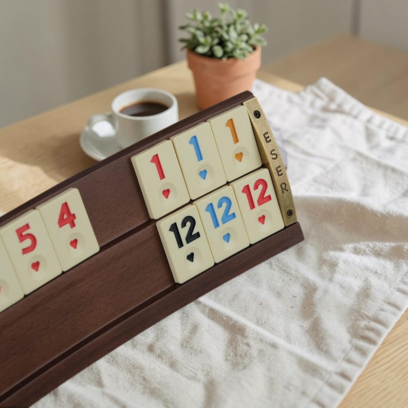 Personalized Wooden Rummikub Set, Oval Rummy Cube Board Game – Custom ...