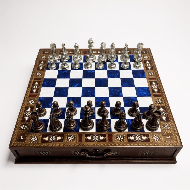 Handmade Chess Set Boyfriend Birthday Gift, Couple Anniversary Luxury ...