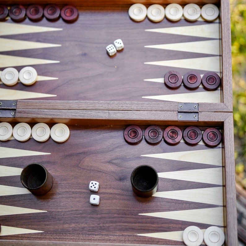Personalized Wooden Backgammon Set, Handmade Backgammon Set Anniversary ...
