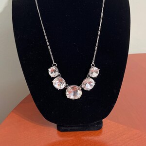 Silver Chain Necklace with Cubic Zirconia