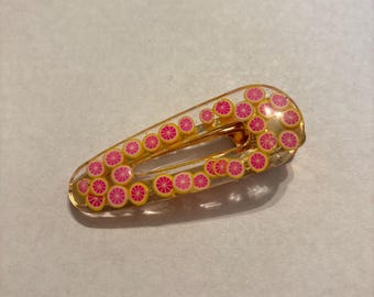 Gold Color Grapefruit Resin Barrette