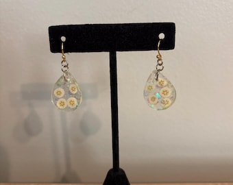 Banana Slices Resin Teardrop Earrings