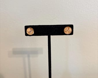 Floral Yellow Resin Stud Earrings