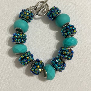Blue and Silver Interlocking Bracelet