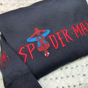 Spiderman Sweatshirt, Spiderman crewneck, Embroidered crewneck, Spidey Sweatshirt, Spider Upside down, Parker, No way home, birthday