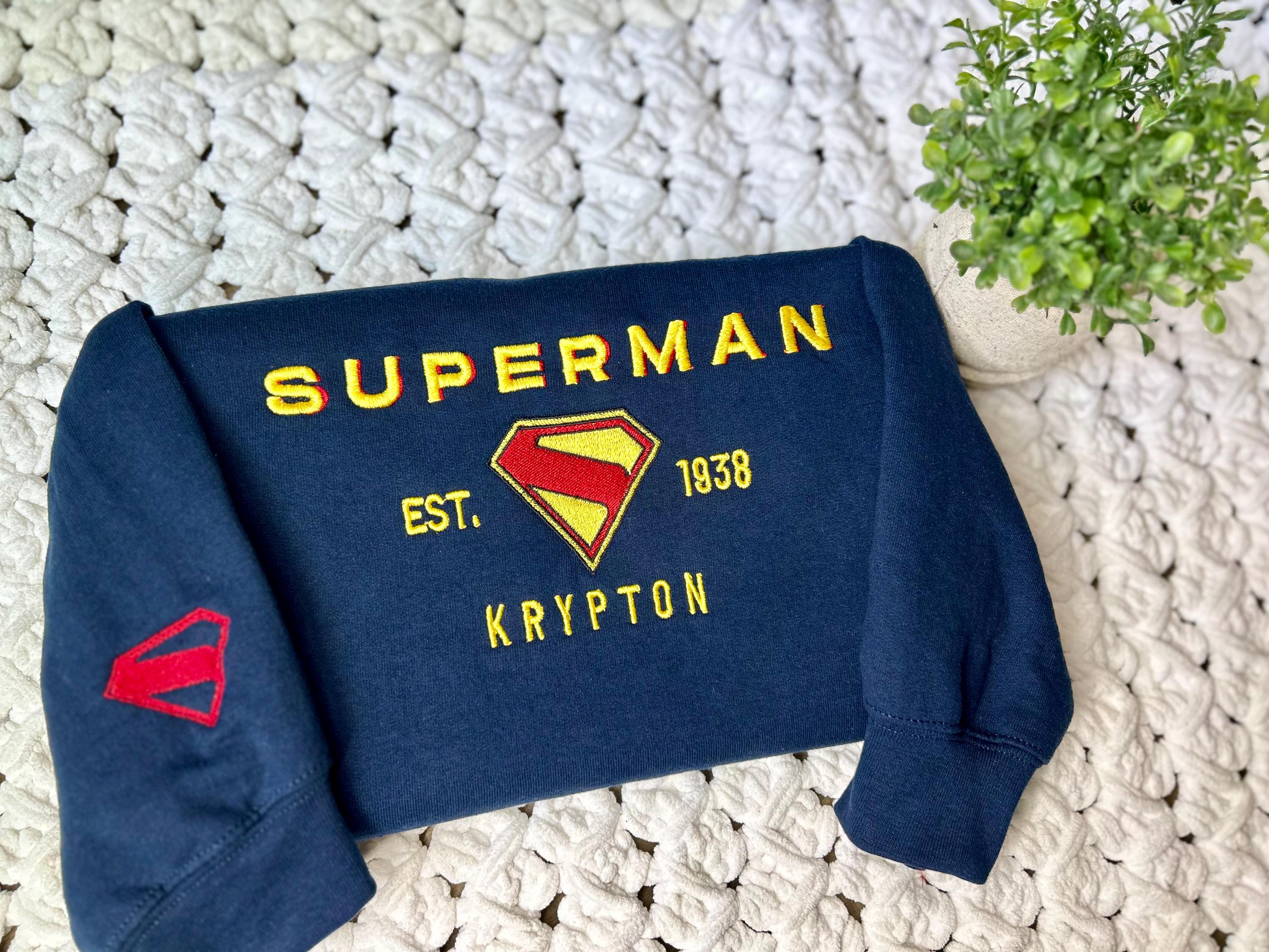 Superman, Superman 2025, Krypton, Superman Sweater, Embroidered