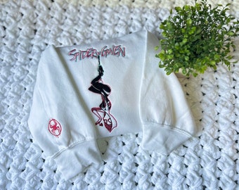 Spider Gwen, Spiderman Crewneck, Spiderman Sweatshirt, Spiderman embroidered crewneck, No Way home, Birthday, Miles Morales, spiderverse,