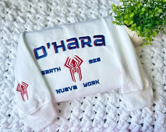 Spiderman Crewneck, Miguel O&#39;Hara, 2099, Spiderman sweat, Spiderman embroidered, Vintage, Spiderverse, Varsity style, gift