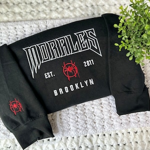 Spiderman Crewneck, Spiderman Sweatshirt, Spiderman embroidered crewneck, No Way home, Birthday, Miles Morales, spiderverse,  Brooklyn