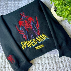 Spiderman Crewneck, Miguel O&#39;Hara, 2099, Spiderman sweat, Spiderman embroidered, Vintage, Spiderverse, Vintage style, gift