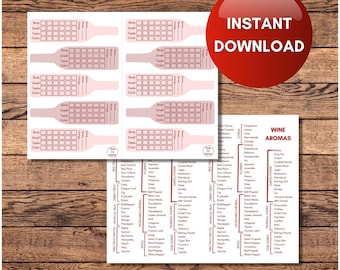 Wine Tasting Card Printable For Tasting Wine Instant Download Blind Tasting Wine Score Card Printable Wine Card Printable Game for Adults