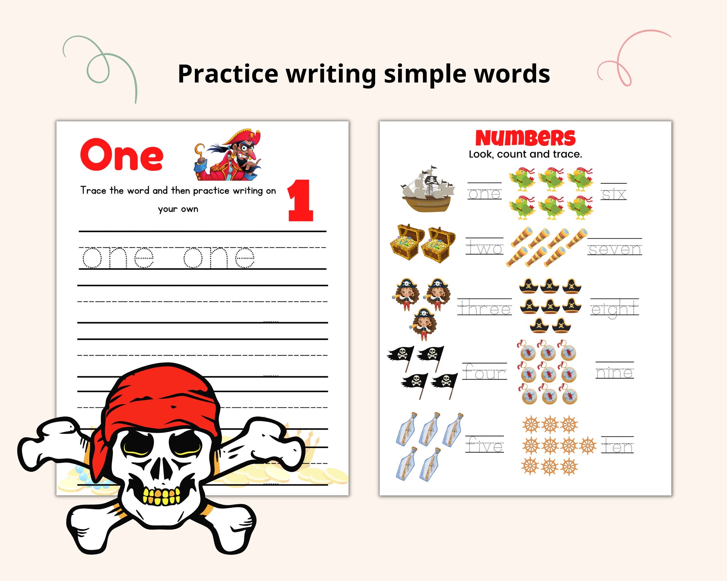 Worksheets for Kids Printable Book Gift for Teacher Lesson Workbook ...