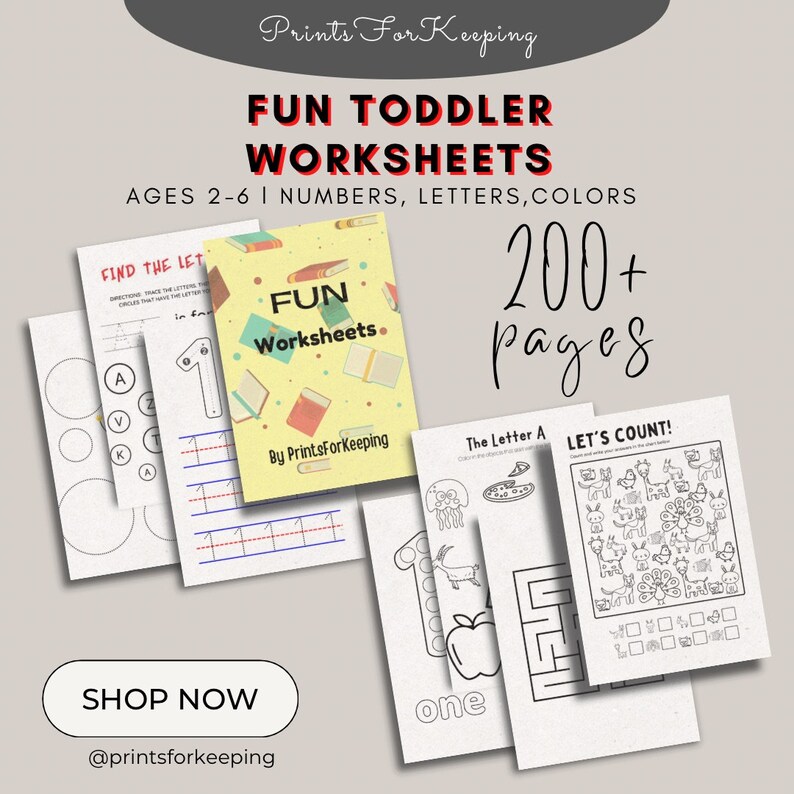 Printable Worksheets for Toddlers First Study Book to Print Activity ...