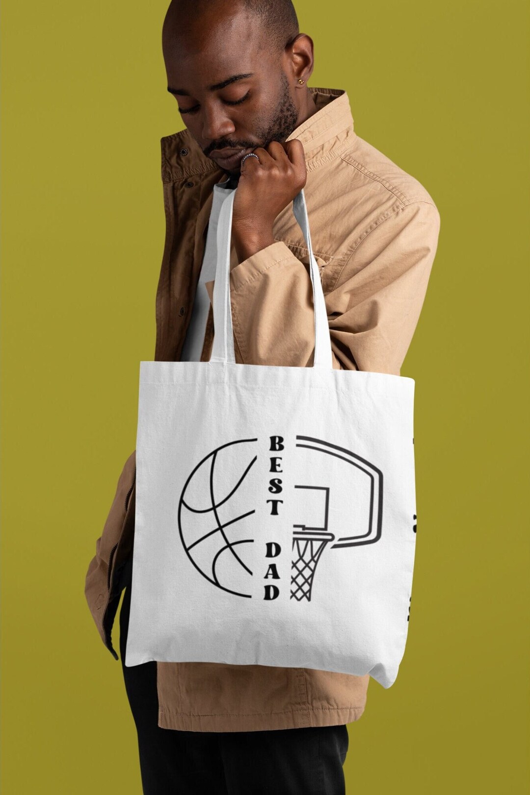 Basketball Dad Sports Gift for Father's Day Tote for Dad Gift for Best Father Basketball Lover