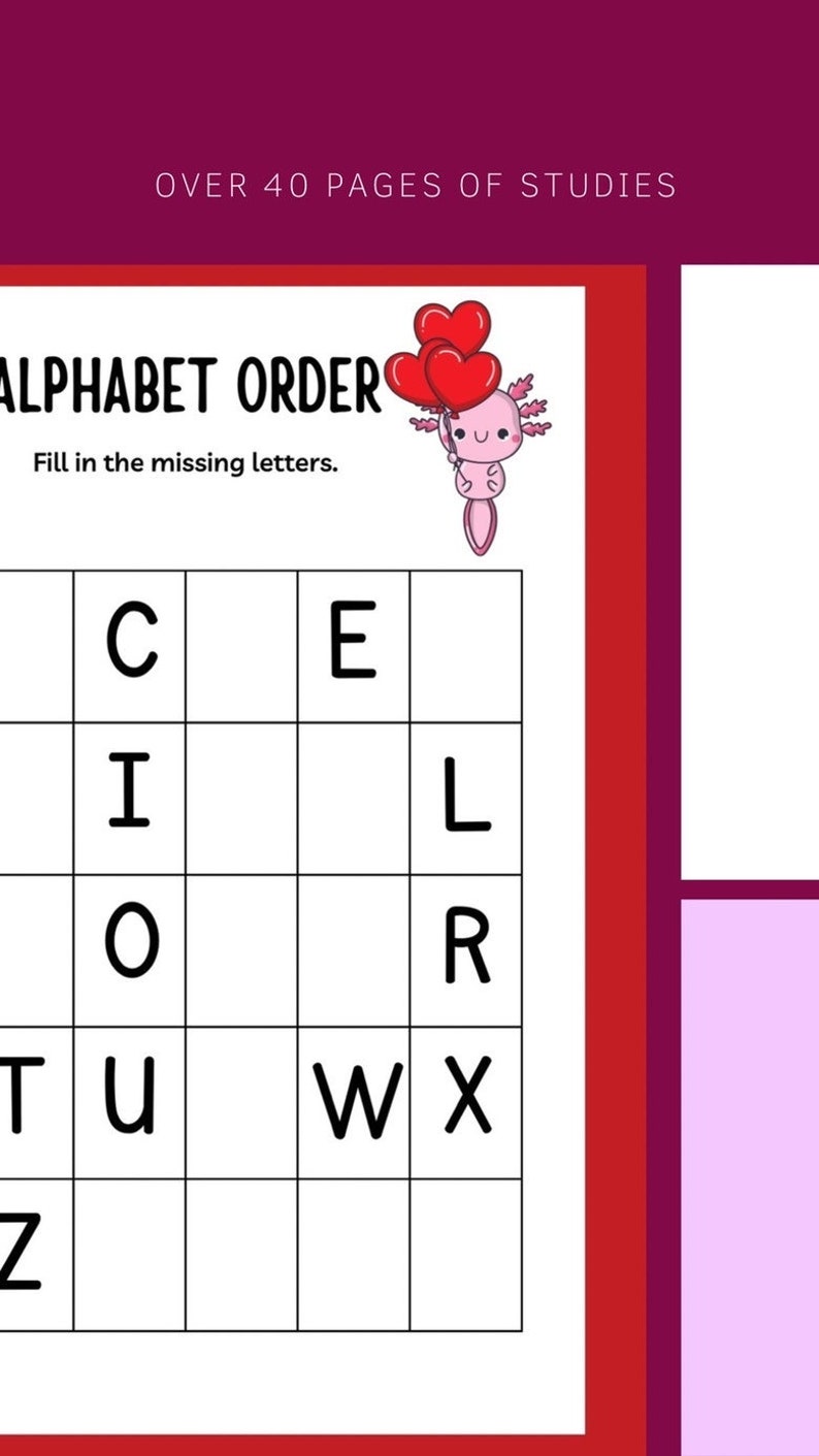 Preschool Printable Worksheets Valentines Day Activities for - Etsy