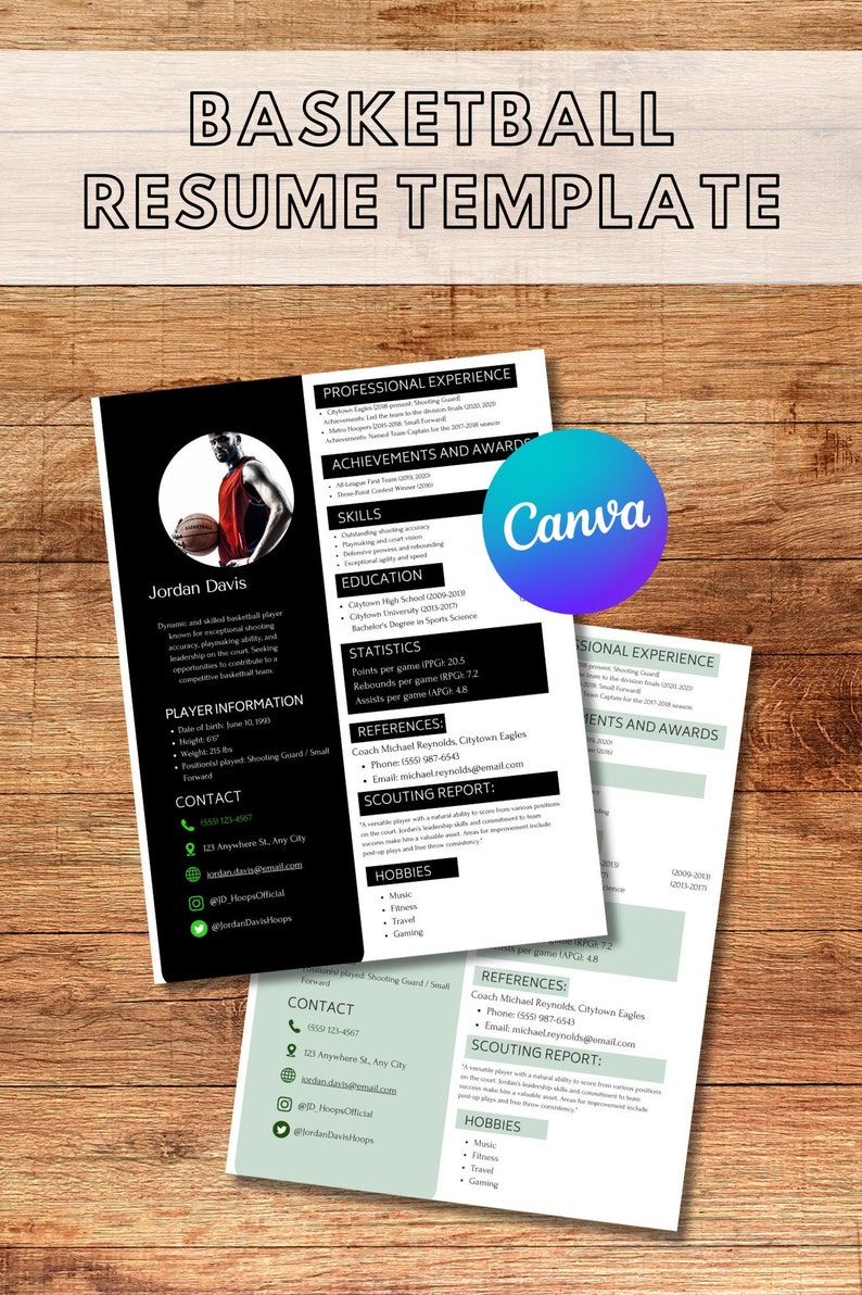 Personalized Basketball Player Profile Template Profile Sheet College Personalized Basketball Player Profile Template Profile Sheet College