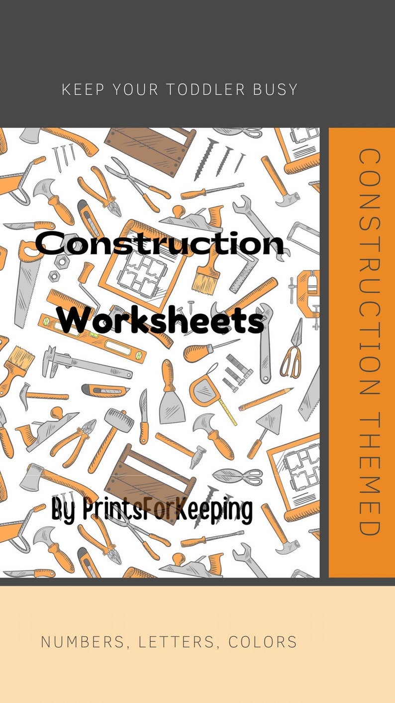 Construction Themed Worksheet Book 40pages of Activities for Etsy