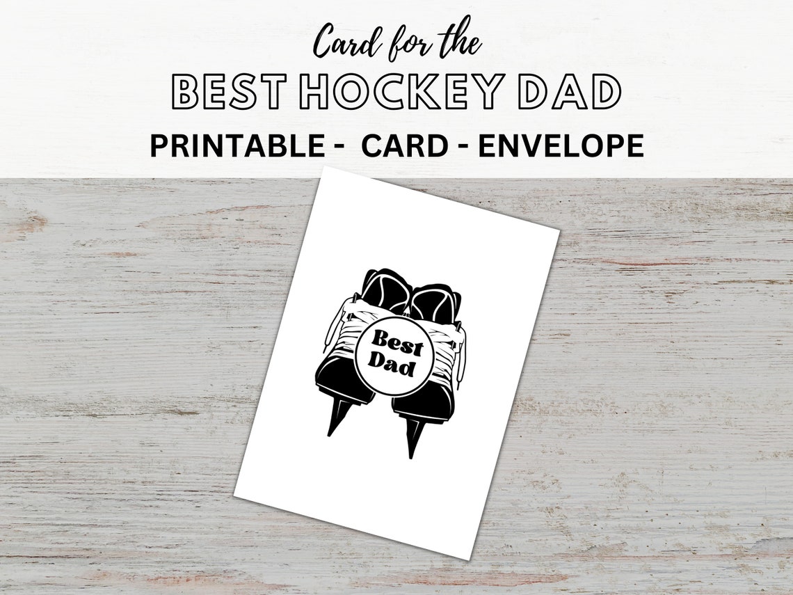 Father's Day Card for Hockey Dad Birthday Card Printable Envelope