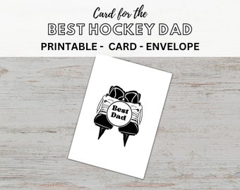 Father's Day Card For Hockey Dad Birthday Card Printable Envelope Download Card For Best Dad Hockey Lover Card For Husband Gift From Kids